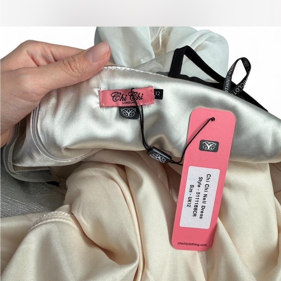 Chi Chi London black & ivory mini dress with tulle - Picture 6 of 6